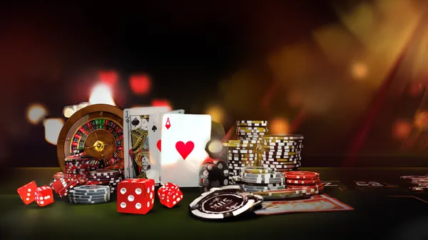 A woman smiling while playing online games on her laptop, surrounded by neon casino elements, showcasing JILIDD’s diverse game collection.